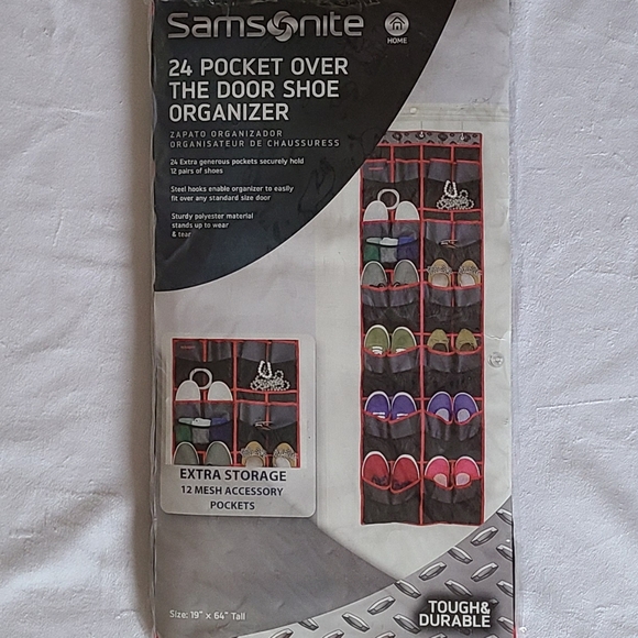 New Samsonite Tough & Durable 24 Pocket Over The Door Shoe Organizer - Picture 2 of 4